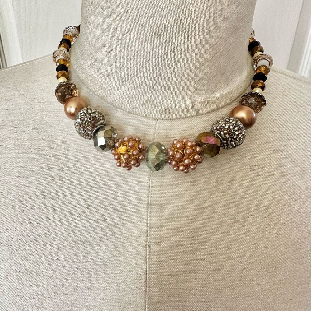Brown beaded necklace